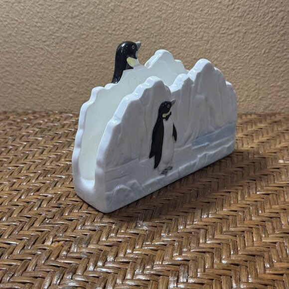 Vintage Otagiri Penguin Themed Ceramic Napkin Holder - Picture 6 of 8